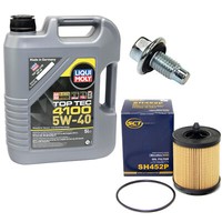 MotoröL Set ÖLfilter SH452P 5W40 5 Liter + ÖLablassschraube FüR Alfa Fiat Opel