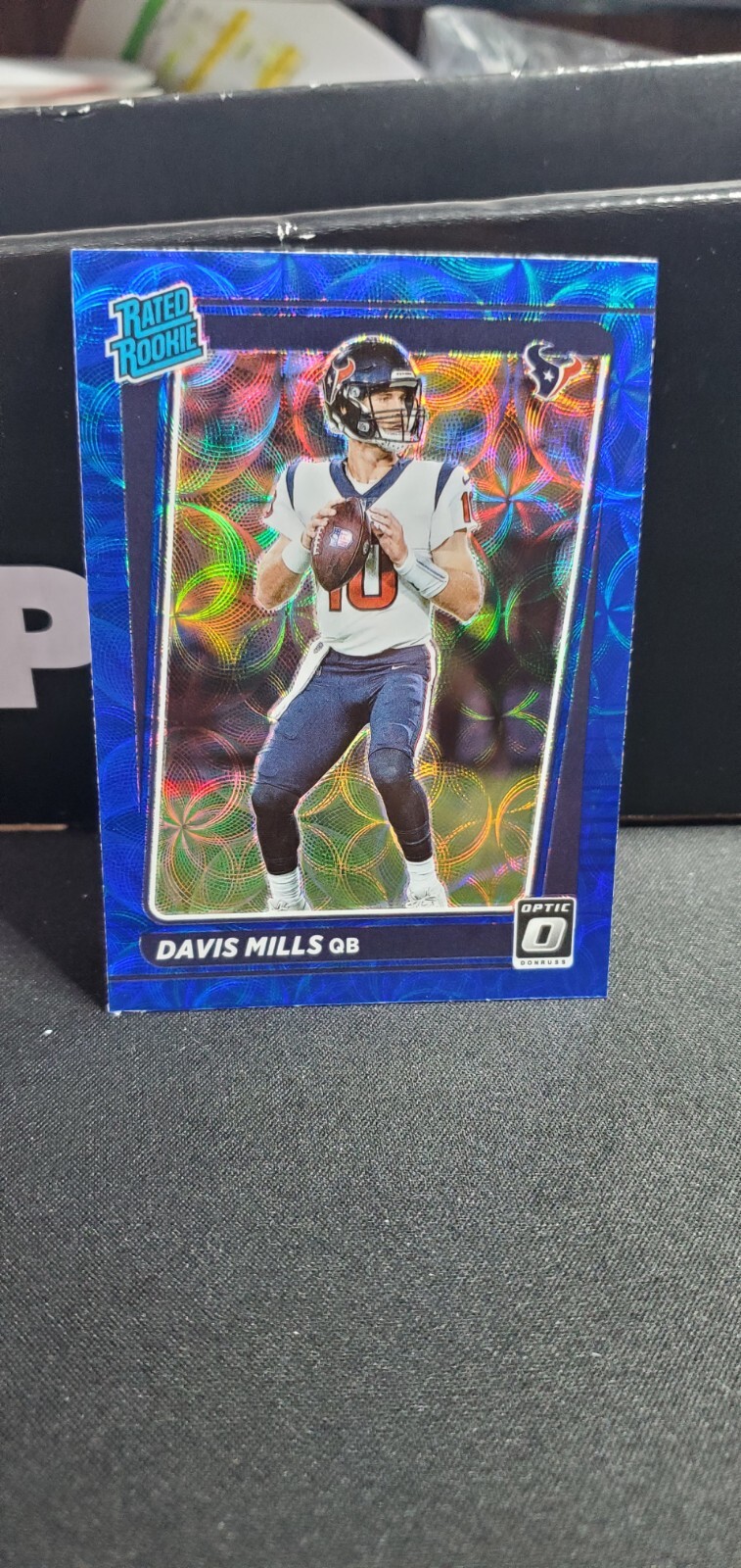 2021 Donruss Optic Davis Mills Blue Scope Prizm Rated Rookie RC #222 Texans 