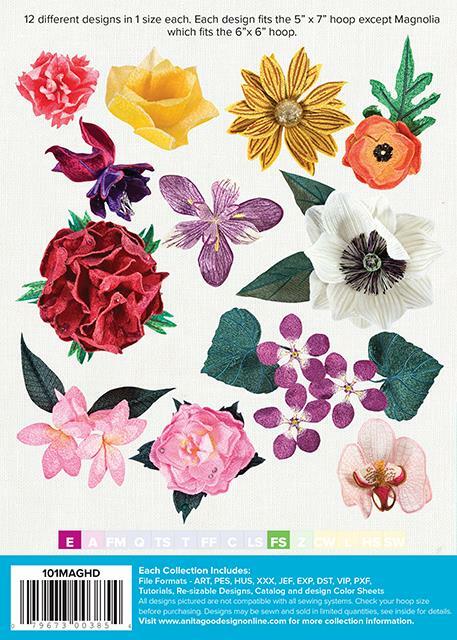 3D Flowers Anita Goodesign Embroidery Machine Design CD