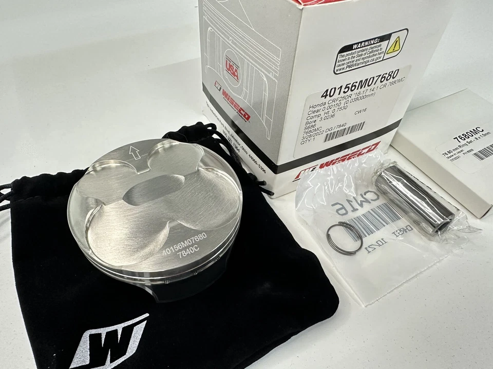 KIT DE PISTÓN Y ANILLOS 16 17 HONDA CRF250R WISECO STD STOCK 76,80 MM DIÁMETRO 40156M07680 Foto 3 de 4