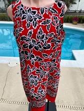 Sag Harbor Shift Dress Size 14P Tropical Floral Print Vintage 90s