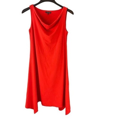 EILEEN FISHER Dress Orange Sleeveless ''Firefly'' Midi Length Cowl - PETITE SMALL