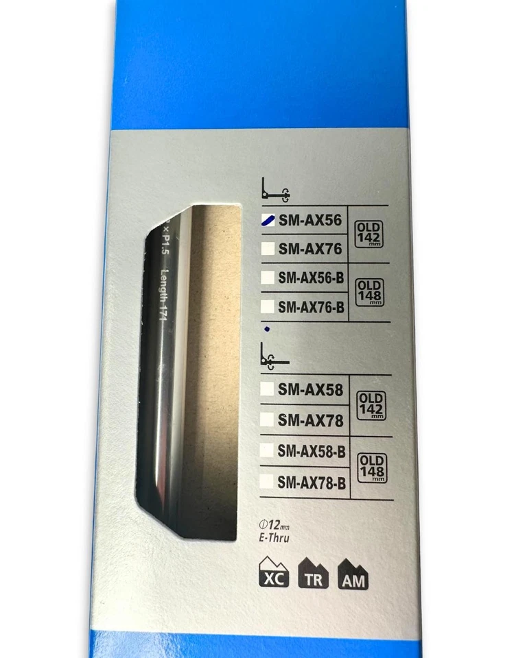 Shimano SM-AX56-A Rear Thru-Axle — 12x142mm, 171mm, M12x1.5 QR, CNC Alum - Image 3 of 4