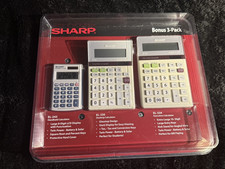 Vintage never opened 3-pack Sharp calculators EL-243, EL- 330, EL-334