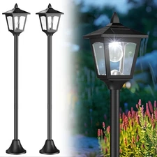 2 Pack Solar Lamp Post Light 40 Inch, Long Lasting Solar Pole Lights All Nigh...