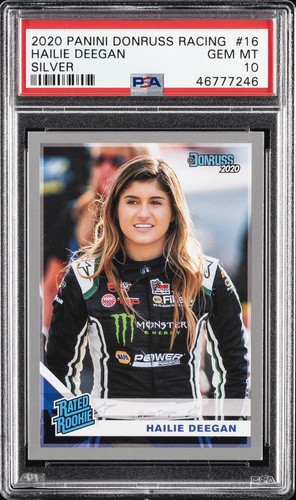 2020 PANINI DONRUSS RACING SILVER #16 HAILIE DEEGAN PSA 10