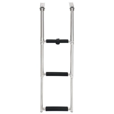 Boat Ladder Folding Boarding Pontoon Boat Ladder 3-step Stainless Steel vidaXL