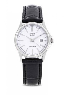 Casio LTP-1183E-7A Ladies Silver Analog Watch Leather Band Date Display New