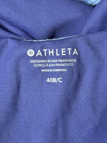 NWT! Athleta High Neck Maldives Tankini Swimsuit Top-Blue Floral-sz 40 B/C - Picture 4 of 4