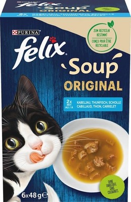 FELIX Soup Katzenfutter Geschmacksvielfalt aus dem Wasser 8er Pack 8 x 6 Beutel