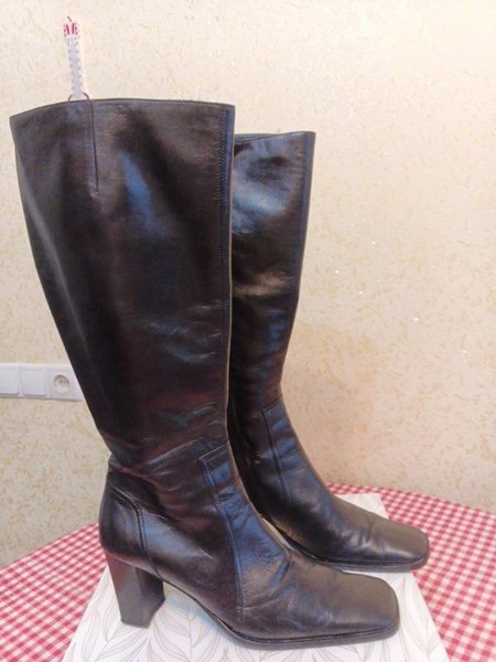 Women Andrea Manueli Boots Black Leather 7