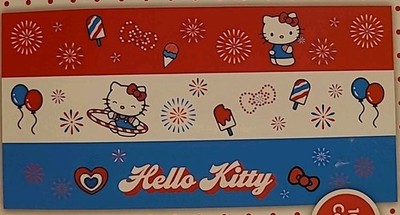 Hello Kitty Large Bath Or Beach Towel Patriotic Firework Soft Sanrio Kids 30x60 