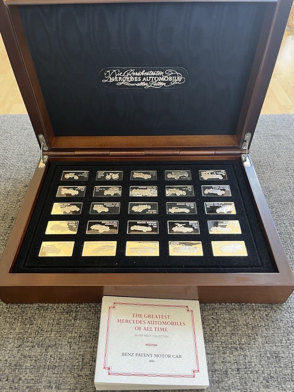 Greatest Mercedes Automobiles All TimeSilver Ingot Collection Franklin Mint COA