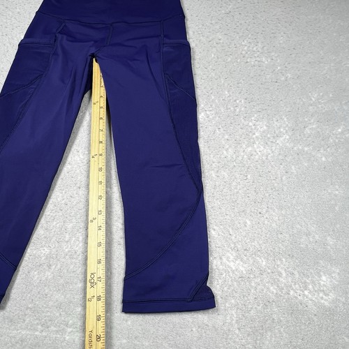 Lululemon Leggings Womens Size 6 Blue Crop Pull On Athleisure Mesh - Picture 7 of 11
