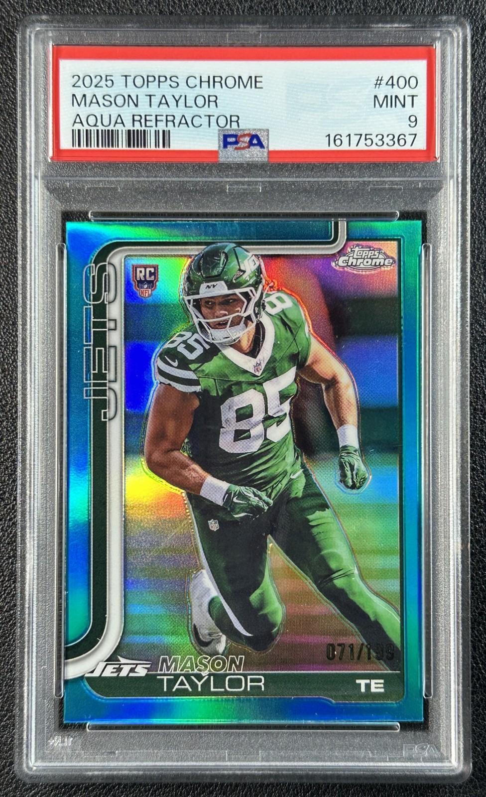 Mason Taylor Topps Chrome #400 Aqua Refractor