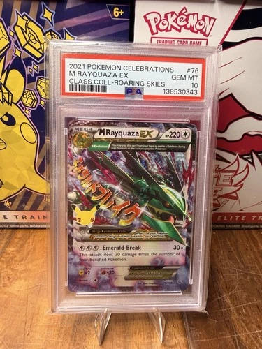 2021 POKEMON CELEBRATIONS CLASSIC RAYQUAZA EX PSA 10 76/108 Roaring Skies