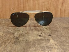 VINTAGE RAY BAN BL GOLD OUTDOORSMAN AVIATOR SUNGLASSES MADE IN USA 58/14 K54