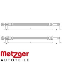 2X Bremsschlauch Metzger 4110448 2 BremsschläUche Rechts Links Hinten