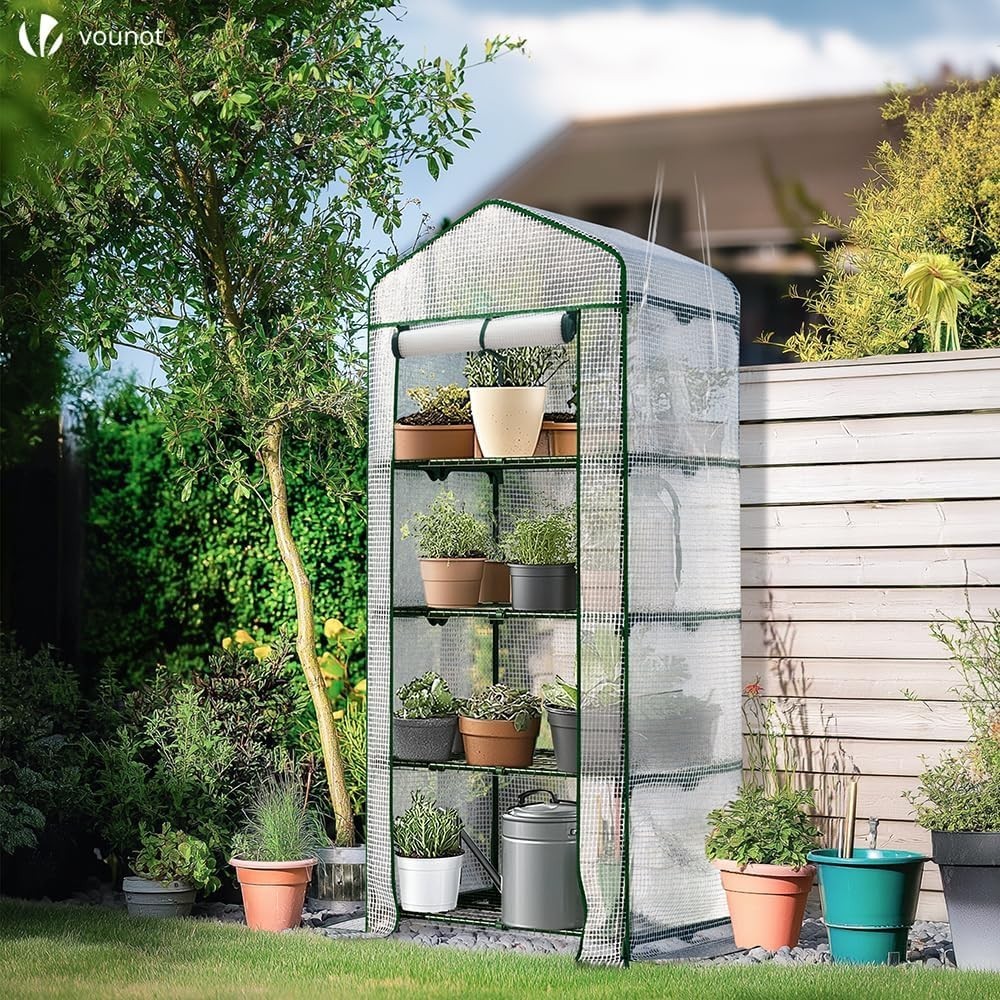 Serre de jardin VOUNOT en PE renforcé avec structure en acier stable - 2