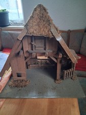 Ältere Krippe Holz Handarbeit Weihnachten Sammler Dachbodenfund Deko