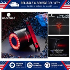 ROCKBROS Smart Brake Bike Tail Light USB Rechargeable Waterproof Rear Light