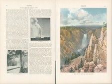 1900 Yellowstone National Park Grand Canon Falls Old Faithful Coach Story T8