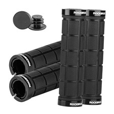 4pcs Bike Handlebar Grips - Double Lock On, Comfortable, Anti-Slip for black