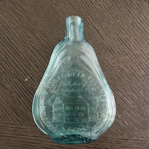 Turquoise Glass Reproduction Bottle, Speedwell Village, Morristown, N.Jersey