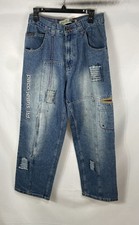 Vintage 90s Paco Jeans Men's Blue Baggy Hip Hop Streetwear Jeans Sz 30x30
