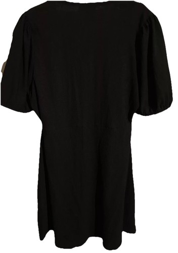 Vestido New Look Negro Manga Globo Ajuste y Acampanado Talla 12 - Imagen 4 de 4