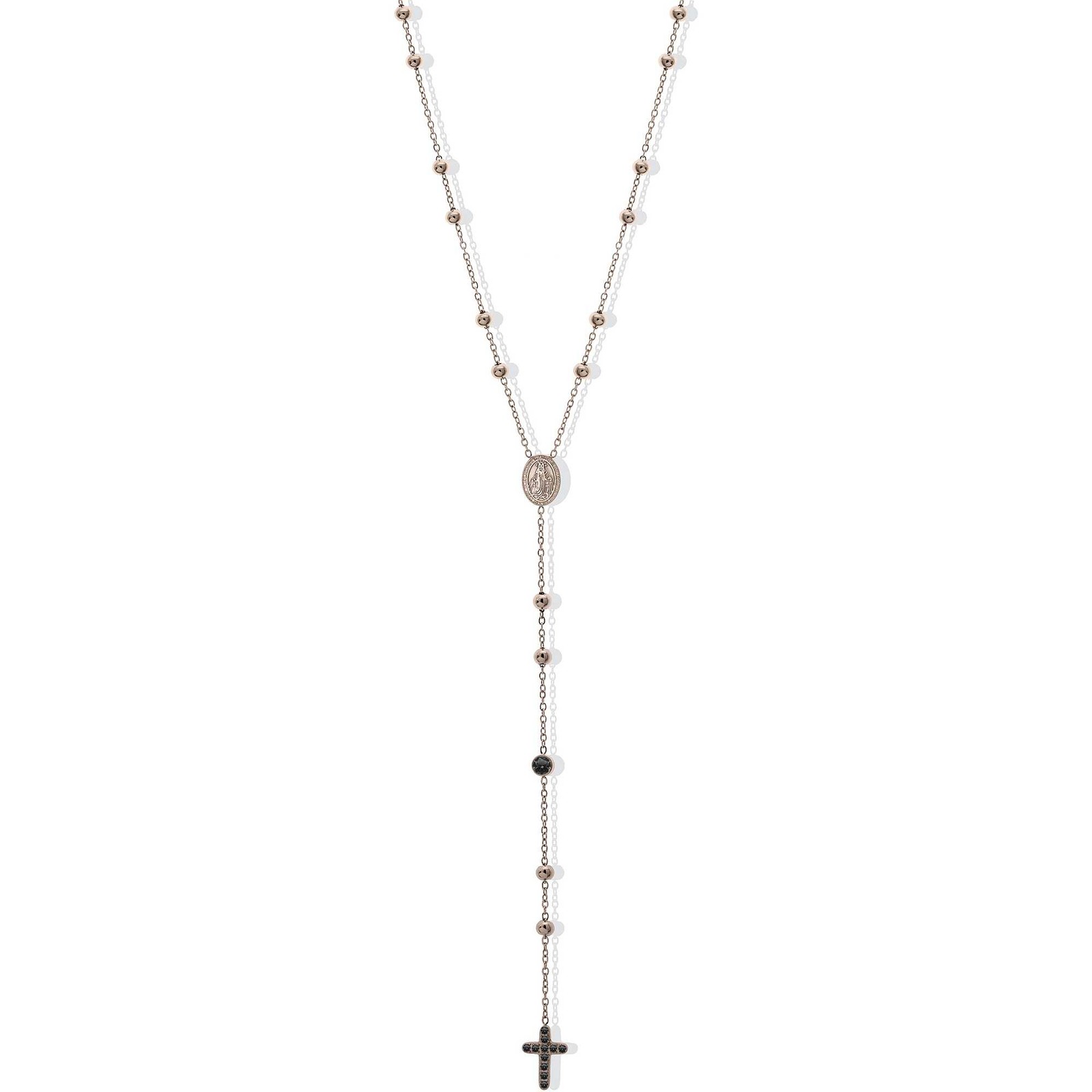 LIU JO Luxury Womens Necklace LJ2757 Stainless Steel Gold Rose Cross