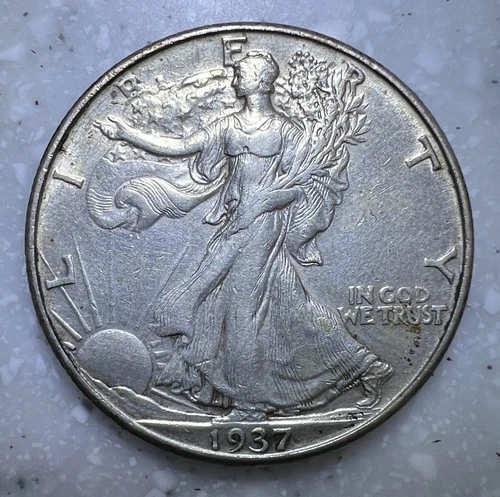 1937-D - Walking Liberty Half Dollar - AU- Nice Coin!!