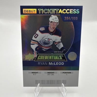 2021-22 Upper Deck Credentials - 2020-21 Debut Ticket Access Ryan McLeod #99...