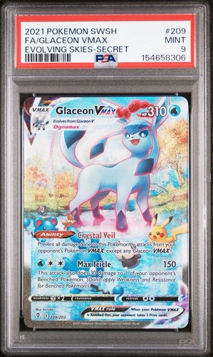 Pokemon Glaceon VMAX 209/203 Evolving Skies Alt Art PSA 9