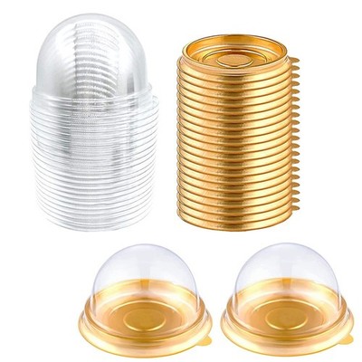 50 Set Clear Plastic Mini Cupcake Boxes Muffin Pod Dome Muffin Single Contain...