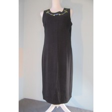 Vtg. Studio 1 Little Black Dress and Shear Jacket 2 PC Set Blue Flowers Size 12