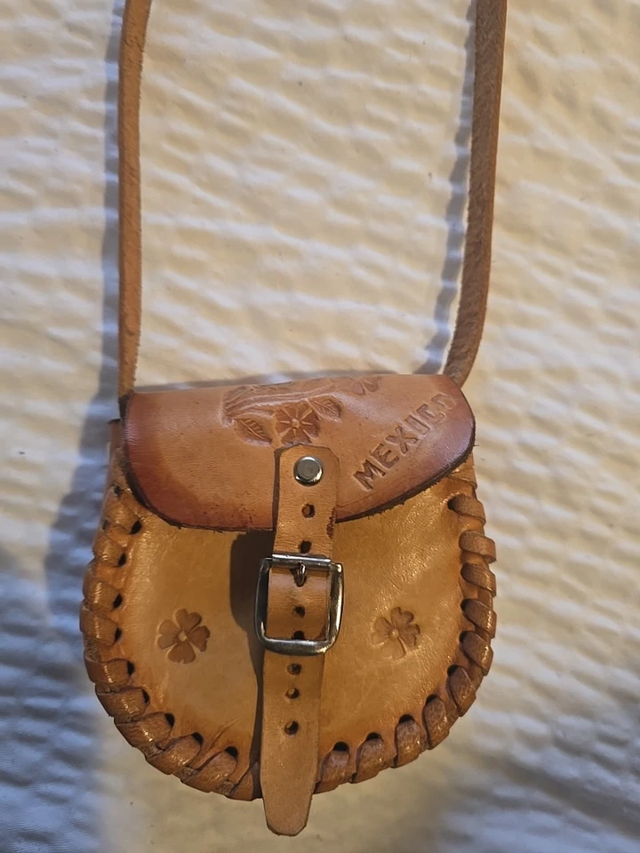 Bolso de cuero México vintage años 70 hecho a mano Foto 2 de 3