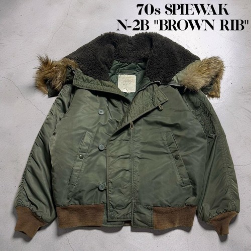 Spiewak, Vintage 70s Spiewak Golden Fleece N2B Brown Rib Flight Jacket USA XL 40