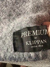 Premium by Klippan Swedish Wool Lap Blanket 41”x32” Gray –Made in Sweden Vintage