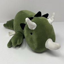 Green Dinosaur Triceratops Weighted Plush Stuffed Animal 15" Soft Toy Kids Gift