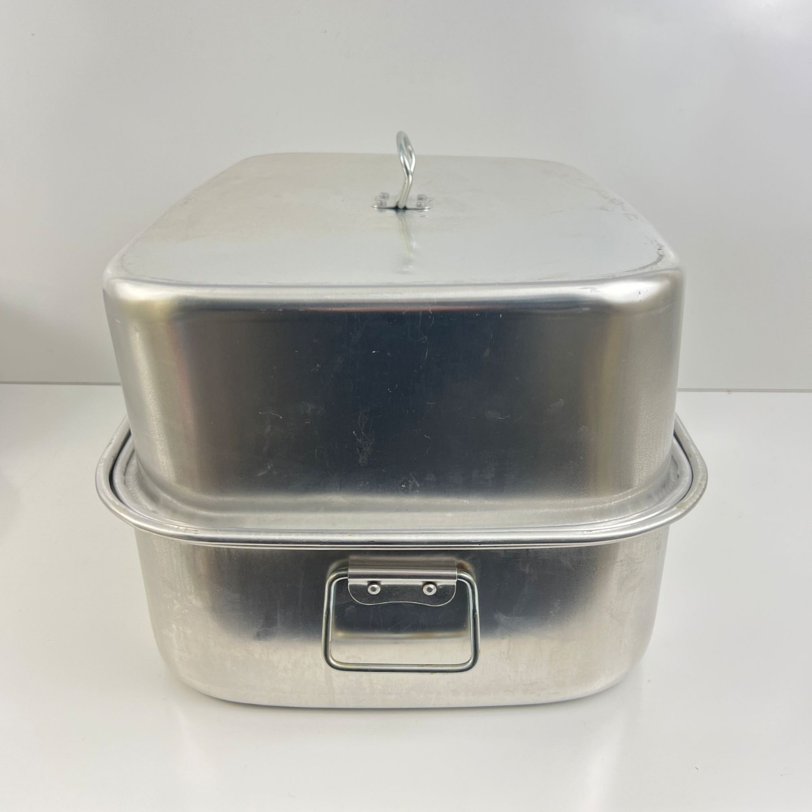 Vintage Mirro Aluminum Roasting Pan With Lid 17 1/4 x 12.5 x 8.5  Made in USA