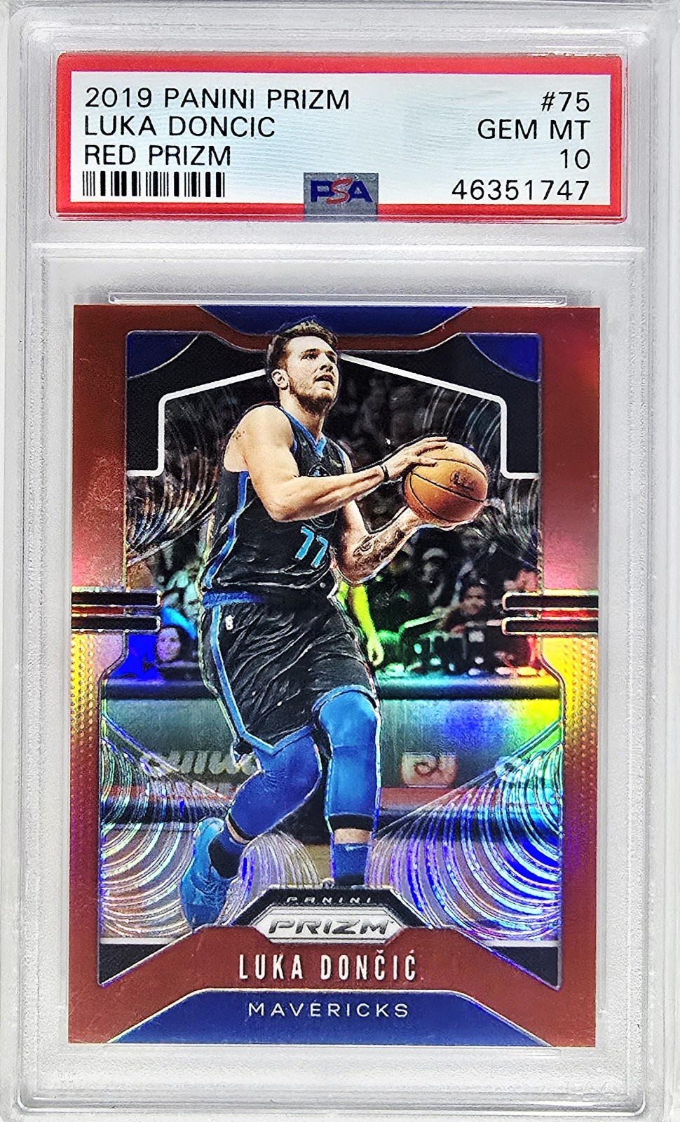 2019-2020 Panini Prizm  Luka Dončić Doncic #75 Red Prizm /299 PSA 10 Gem Mint