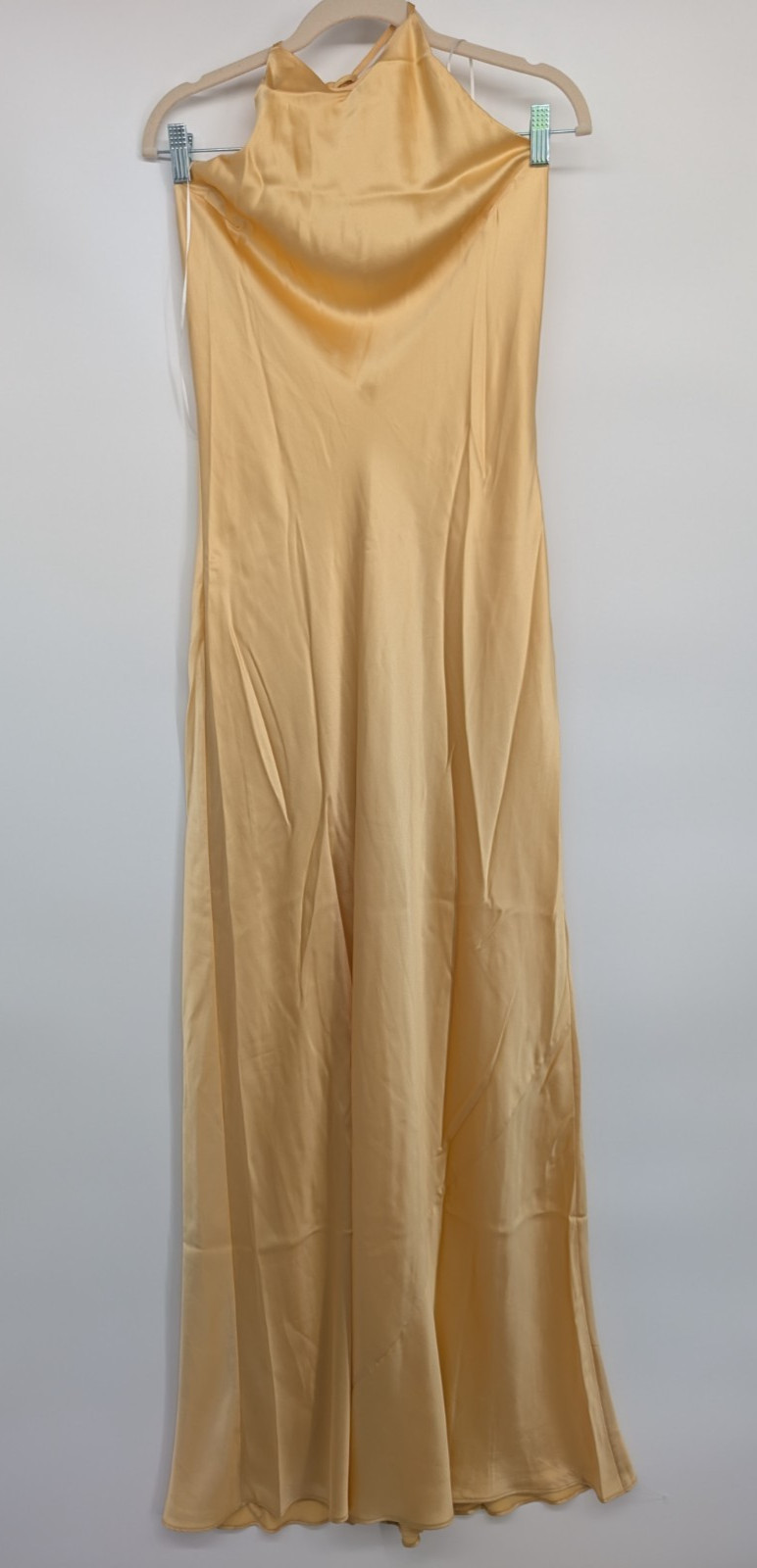 NWD Reformation Jeany Backless Silk Maxi Dress Sz L Sunshine Yellow  #4A454