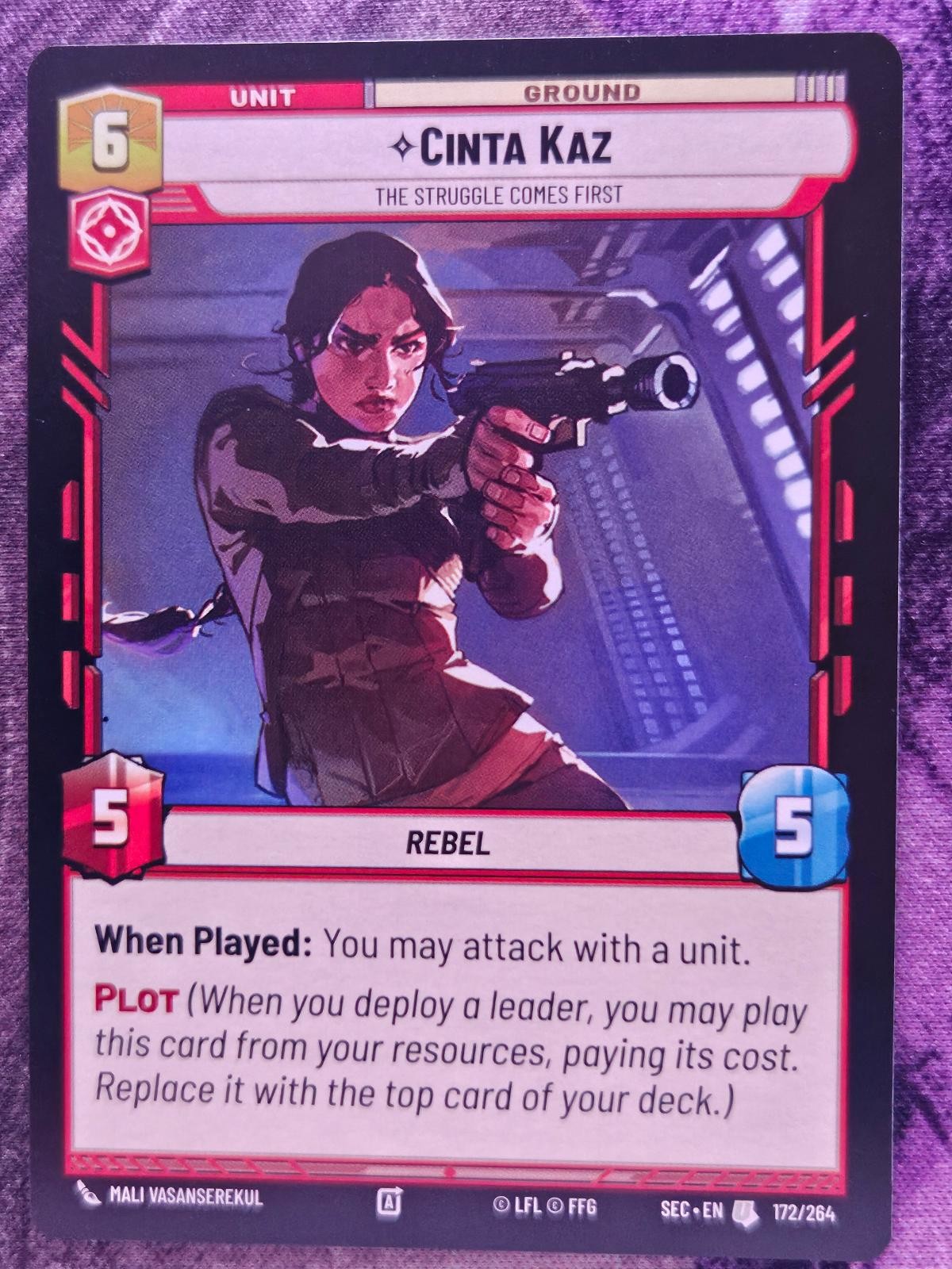 Cinta Kaz - The Struggle Comes First 172/264 SEC Star Wars Unlimited NM