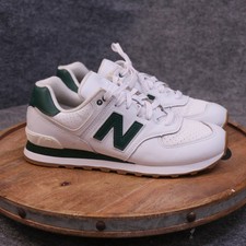 New Balance 574 Classic Men Size 8.5 D White Green Gum Leather Sneakers U574FNS