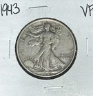 1943 WALKING LIBERTY SILVER HALF DOLLAR  ~ VF  ~ NICE COIN ~ 90% SILVER