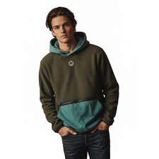 Nike Therma-FIT Fleece Hoodie Pullover Olive Green Mint Patch Logo XXL