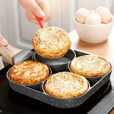 4-Cup Egg Frying Pan Ideal Breakfast Pan For Fried Eggs Mini Pancakes Hamburger