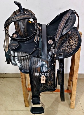 Western Horse Saddle, Hand made western saddle with complete tack set