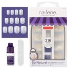 Nailene So Natural Artificial Nails, Undecorated – Fake Nail Kit with 216